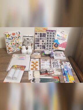 Mixed Bundle Arts And Crafts, Office Supplies Stickers Stamps And More